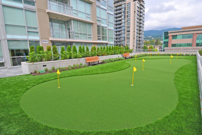 Custom outdoor synthetic putting green installation