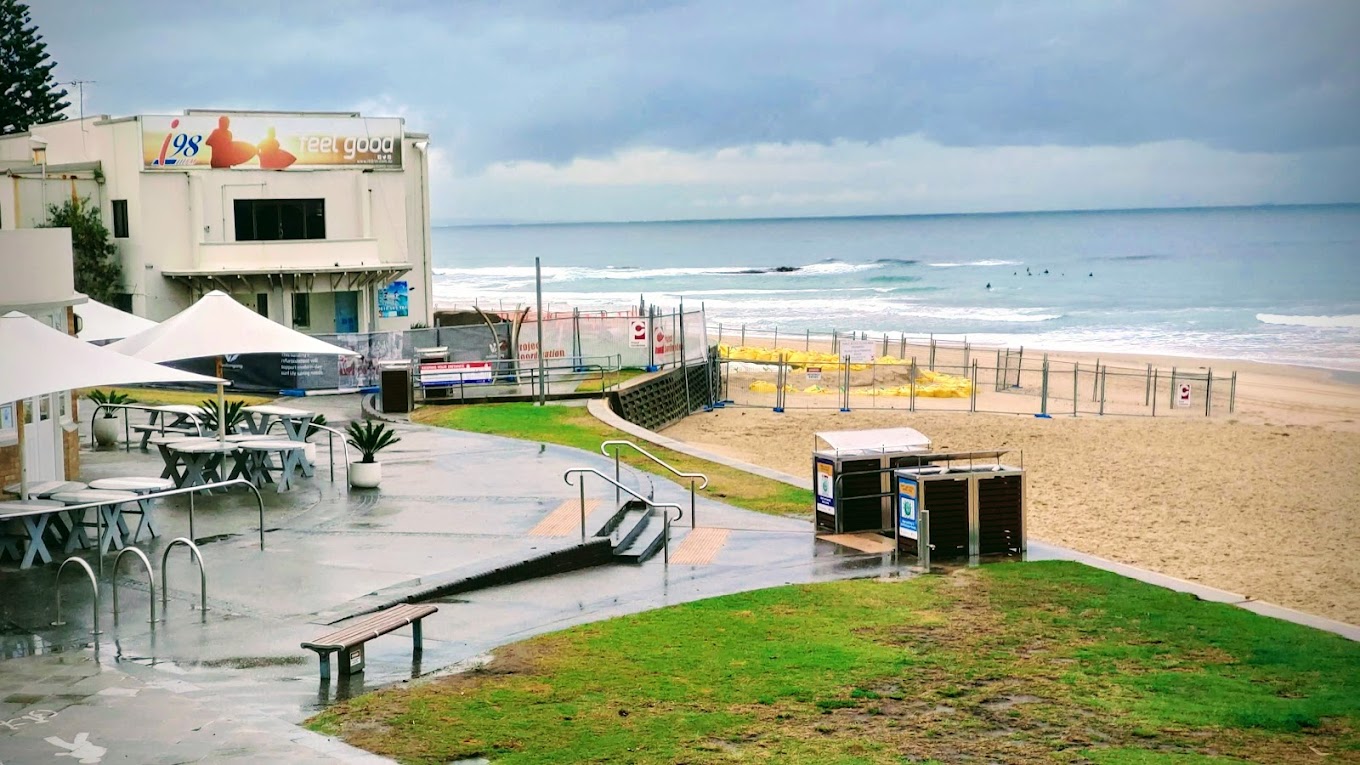 Visitors enjoying North Wollongong Beach on a clear day