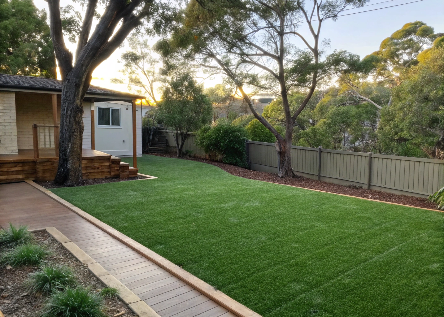 backyard synthetic grass installation Figtree Wollongong