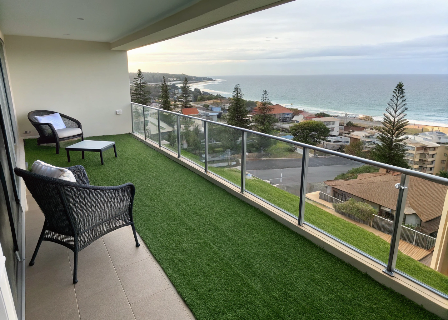 Synthetic grass installed on a strata building balcony