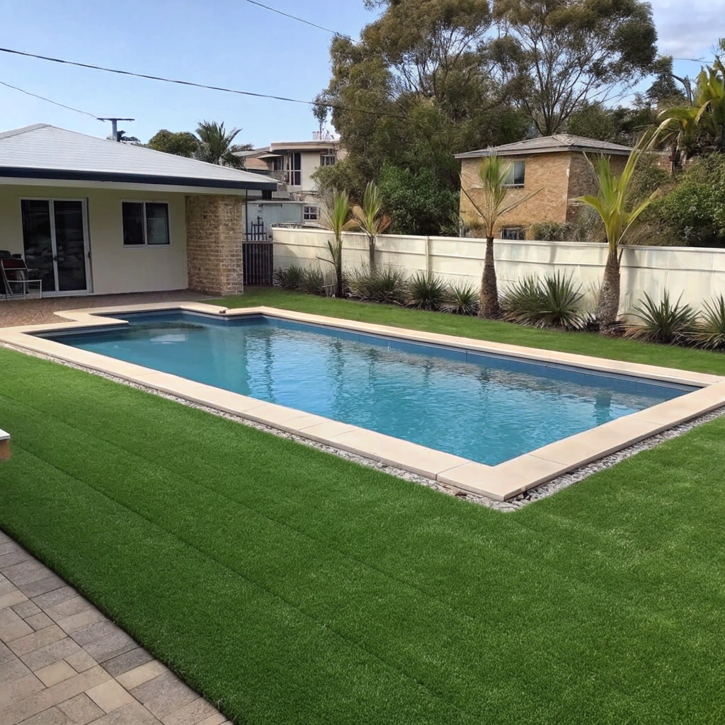 pool surround synthetic grass installation Thirroul Wollongong